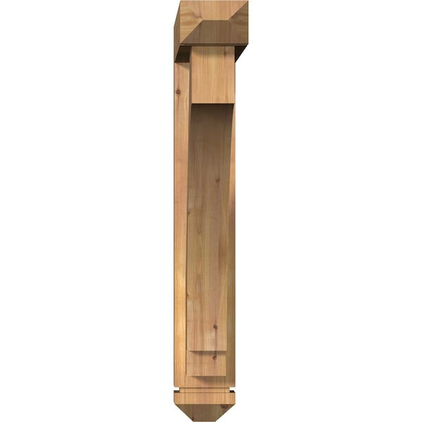 Imperial Arts And Crafts Smooth Bracket W/ Offset Brace, Western Red Cedar, 5 1/2W X 28D X 36H